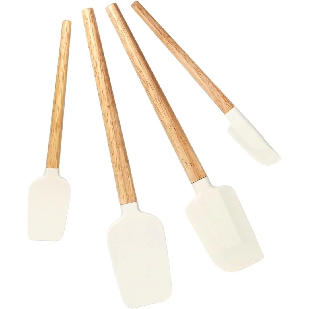 Spatula Set,  Grade Rubber Spatula-4  Nonstick Rubber Spatulas, Spoonula, Jar Scraper for Cooking, Baking, Mixing, Frosting - Heat Resistant Up to 600°F (4 Pcs Spatula )
