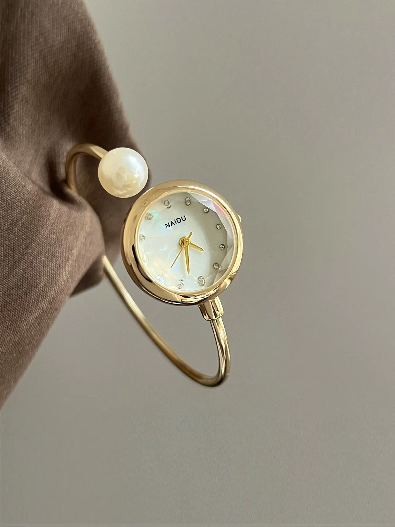 Vintage Style Imitation Pearl Jewelry Bracelet Round Face Watch, Elegant Analog Quartz, Perfect Gift for Valentine's Day, Birthday, Party