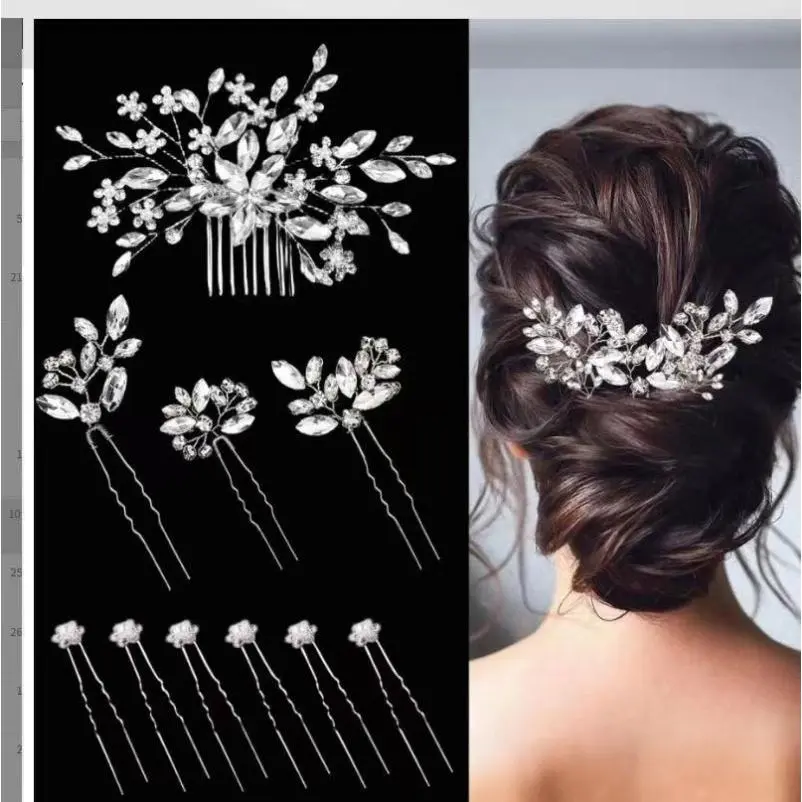 Handcrafted Comb for Wedding Party, 2026 Trendy Shiny Crystal Pearls Embellished Bridal Hair Accessory, Delicate Evening Wear Headpiece for Bridal Shower & Reception