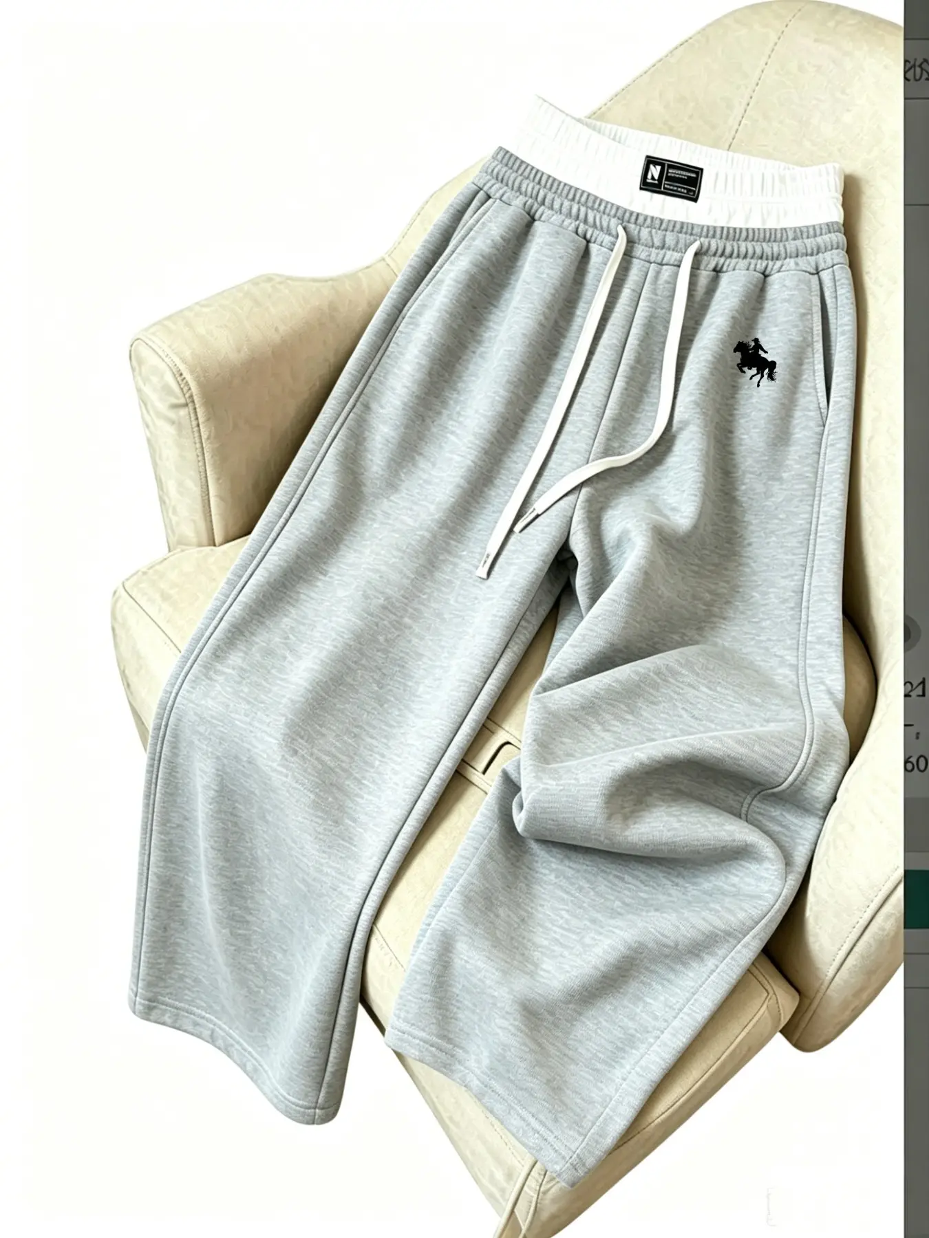 Women's Color Block Waist Horse Rider Graphic Wide Leg Sweatpants, Blokecore Y2K Western Streetwear, 4th of July Fashion Outfit, Mid Weight Casual Loose Trousers for Spring Autumn Gym Daily Travel