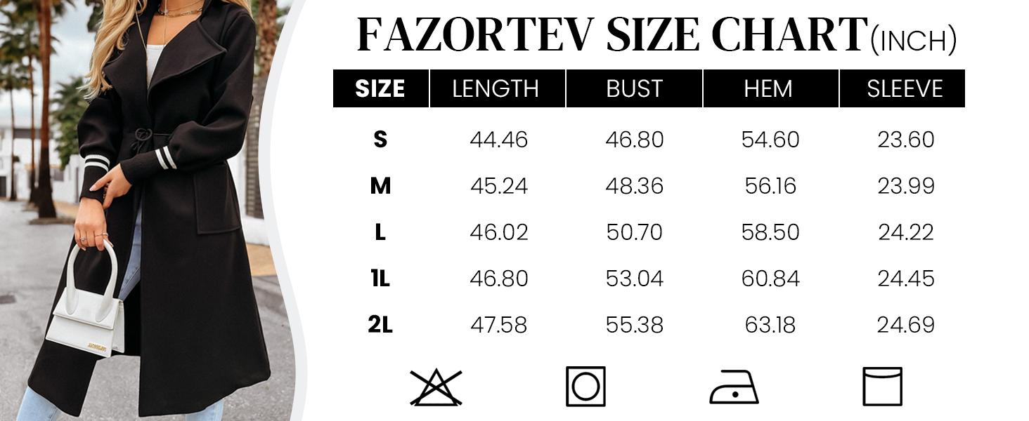 FMEYOA Women Coat Pocket Casual Drawstring Waist Open Front Classic Lapel Overcoat M7P162