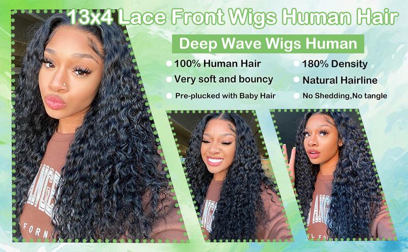 Bling Hair Deep Wave Lace Frontal Wigs 13x6 13x4 Hd Transparent Lace Frontal Human Hair Wigs For Women Curly Wave Human Hair Lace Front Wigs 180% Density TikTokShopHolidayHaul