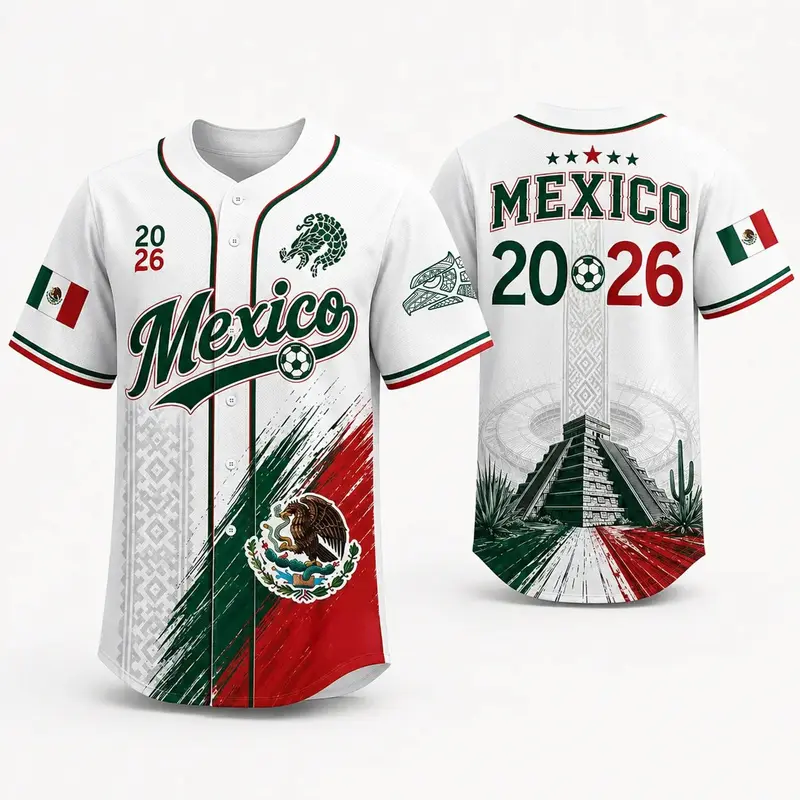 Men’s-Mexico-Inspired-Baseball-Jersey-Shirt,-Breathable-Mesh-Polyester-Button-Front-Short-Sleeve-Top,-Green-White-Red-Graphic-Casual-Sports-Shirt