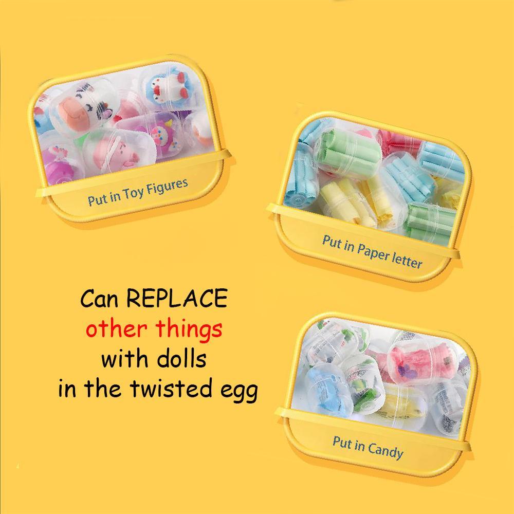 Random Cartoon Design Egg Twisting Machine, 1 Box Surprise Blind Box Toy Including 8 Counts Capsule Egg Toy, Creative Toy for Boys and Girls, Random Surprise Set