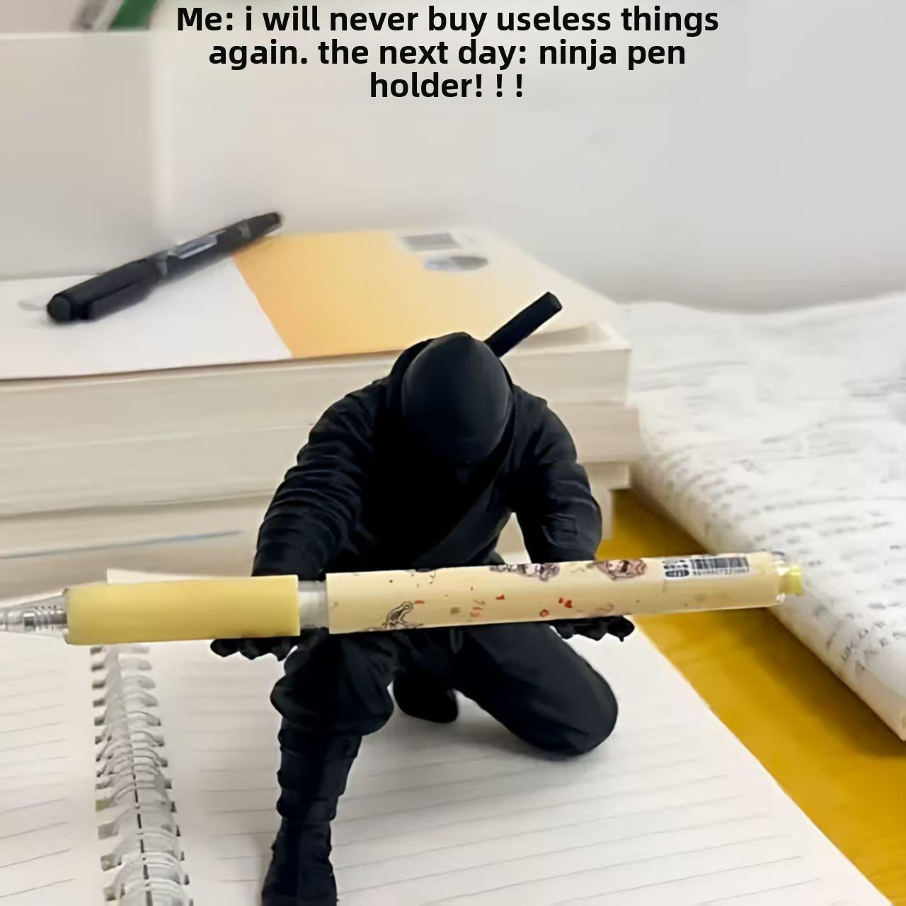 3D Printed Ninja Pen Holder, Creative Samurai Desk Organizer, Funny Office Pen Stand, Gift for Students