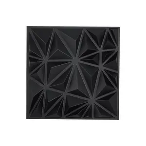 VEVOR 3D Wall Panels, 33-Pack 11.81x 11.81 in PVC Modern Art Minimalist Diamond Tiles, 32 Sq. Ft Coverage Accent Wall Panel, Interior Home Decor for Ceiling, Bedroom, Living Gaming Room, Matte Black
