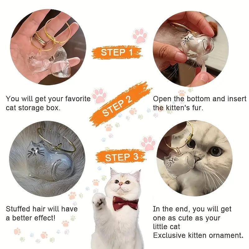 Personalized Pet Fur Keepsake Necklace Custom Memorial Locket with Real Pet Hair Paw Print Charm for Cats Dogs Pet Lovers Gift