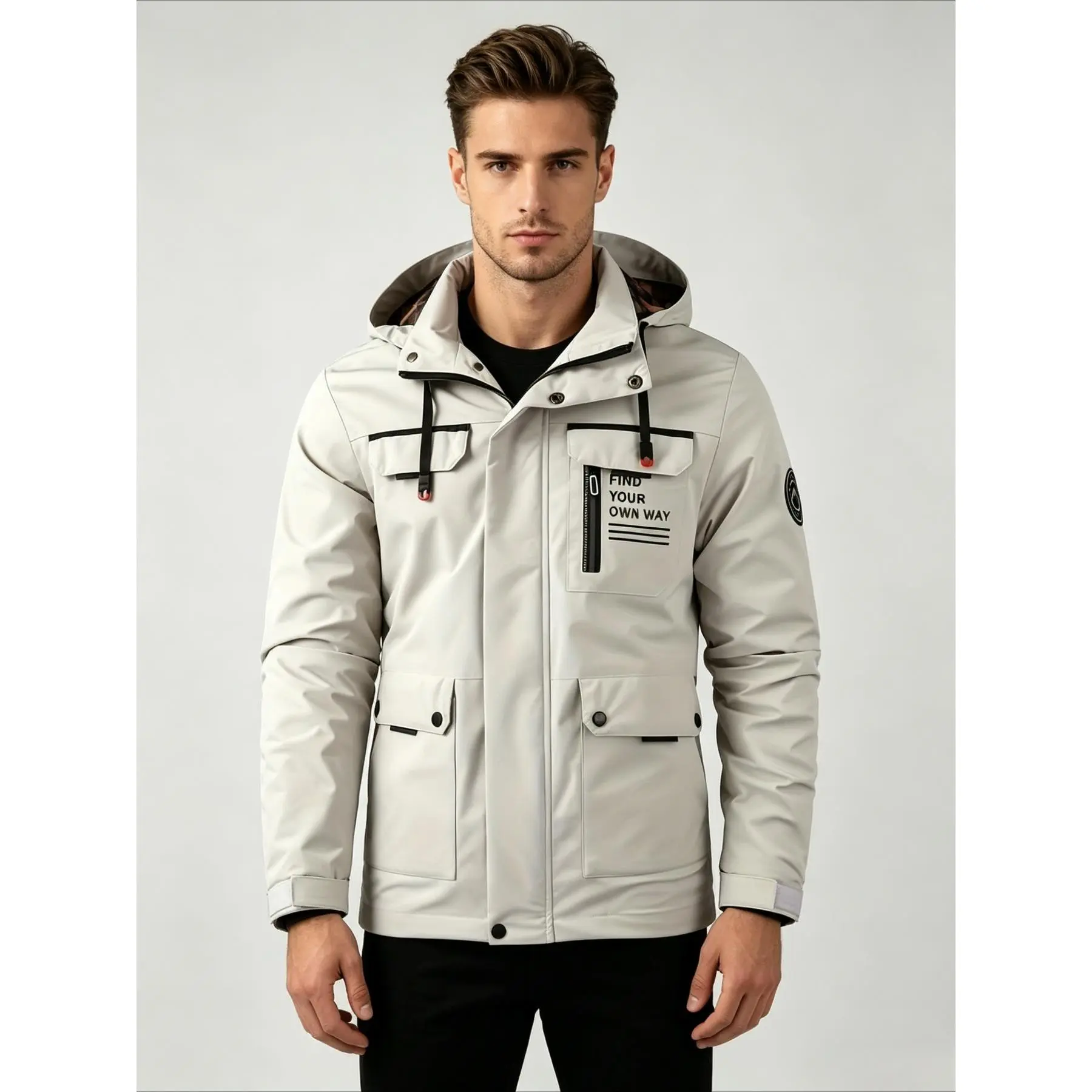 Men's Casual Bomber Jacket – Lightweight, Durable & Easy-Care for Spring/Fall Weather with Functional Pockets-New Men's Fashion Casual Windbreaker Bomber Jacket, Autumn Outdoor Waterproof Sports Jacket