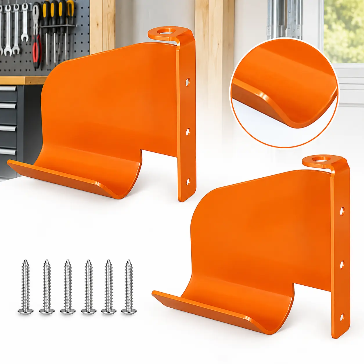 Chainsaw Hanger,Wall Mount Bracket 1/2pack with Heavy-Duty Mounting Screws for Garage Storage Shed Ideal FATHER'S & FREND'S GIFT