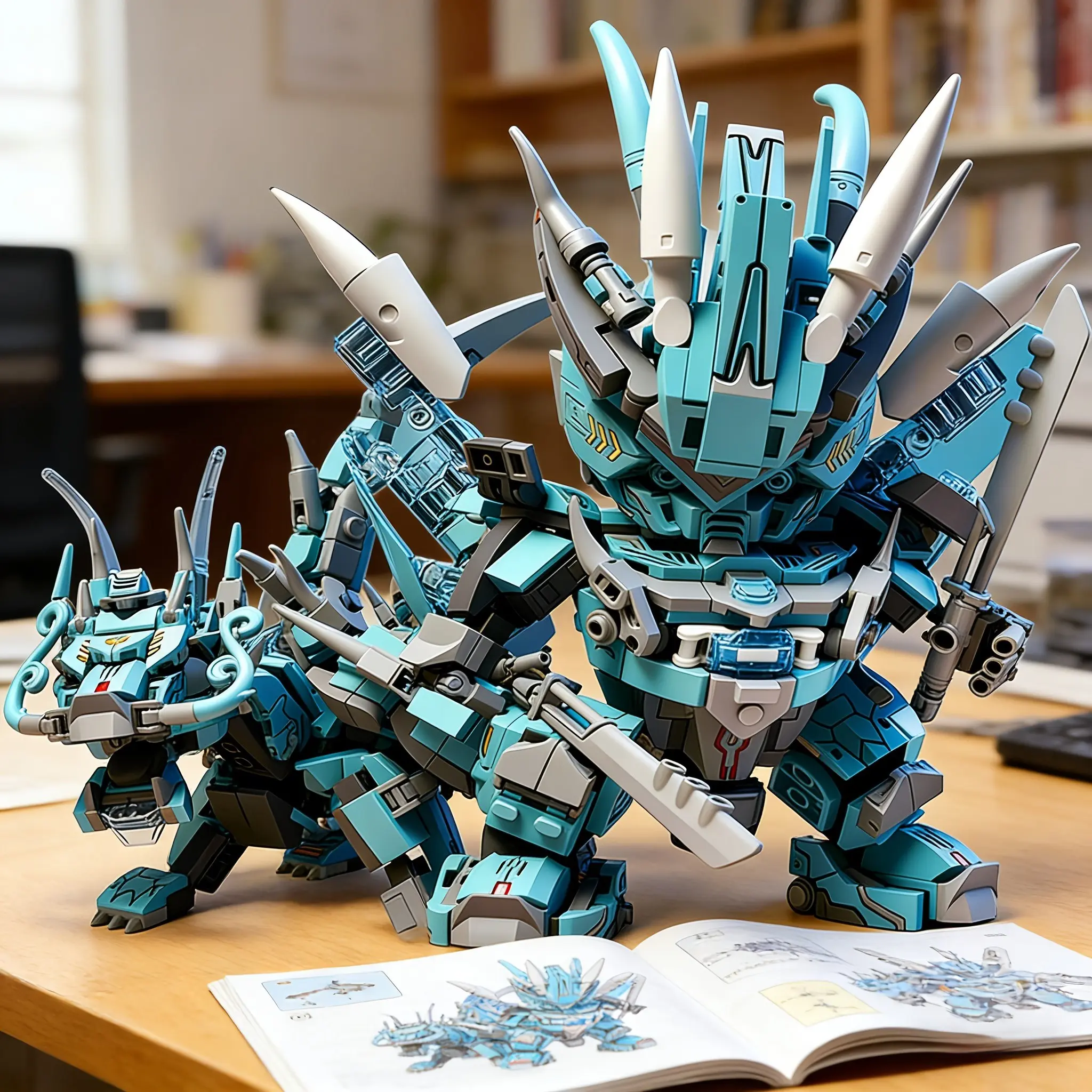Feathered Serpent God Mech Building Block Robot, Dual Transformation Design, Ice Dragon Vessalion, Educational Building Toy for Boys, Desktop Ornament, Stacking Block Toy