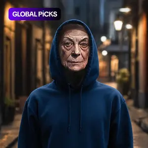 3D Realistic Old Person Face Mask, Ultra Breathable Mesh Lightweight Prank Balaclava, Funny Gag Gift for Halloween Cosplay Party & Cycling, Party Face Masks, Accessory #GLOBAL PICKS