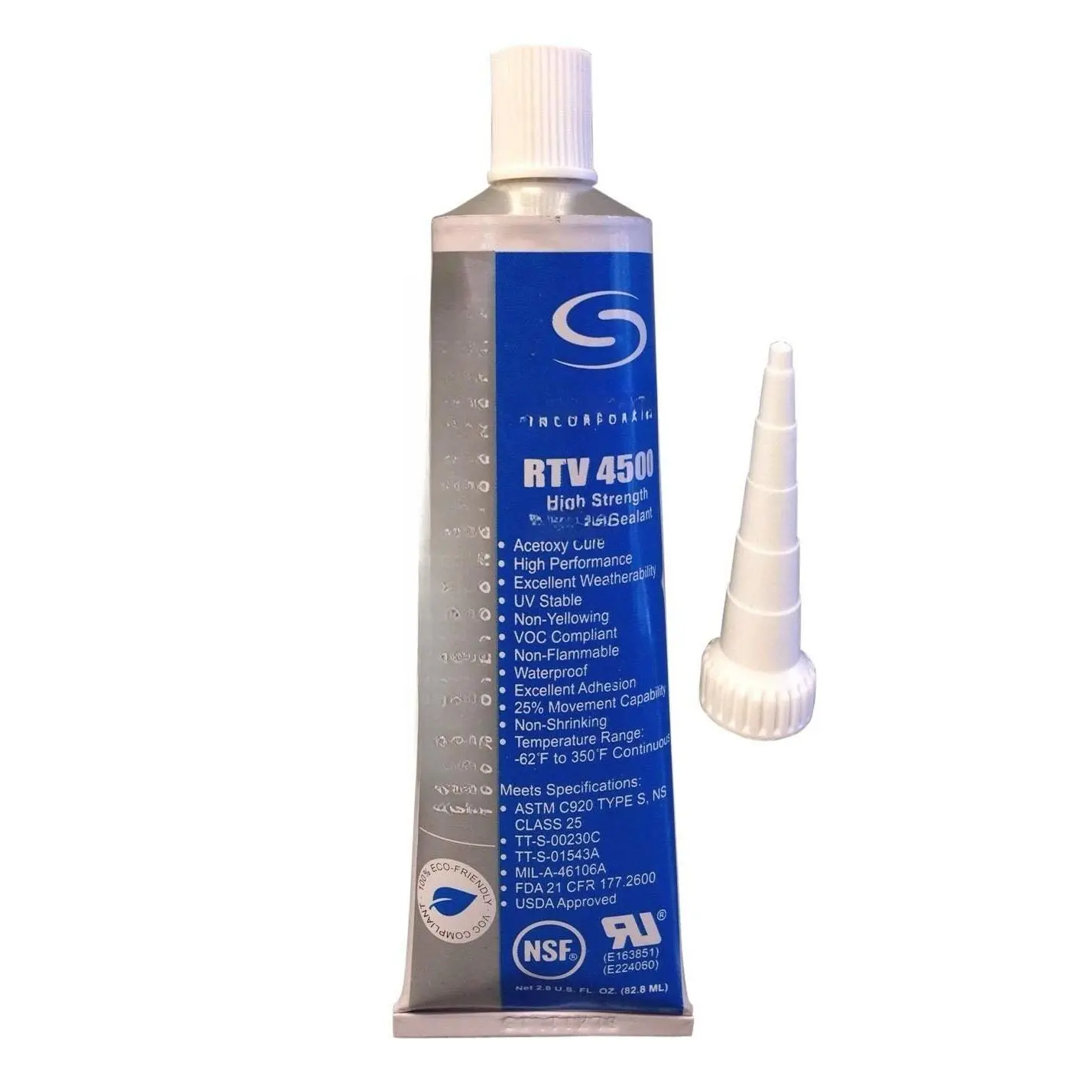 Grade NSF RTV  Sealant Adhesive White 2.8 Ounce (1)