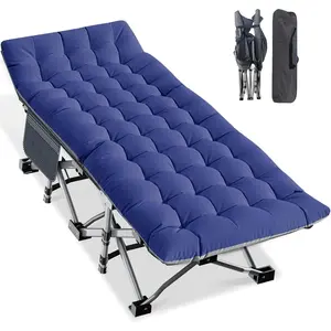 Oversized XXL Folding Camping Cot, 78" L x 32" W x 18" H Heavy Duty Sleeping Cots with Carry Bag, Double Layer Oxd Portable Travel Camp Cots  Home, Office Nap and Outdoor Beach