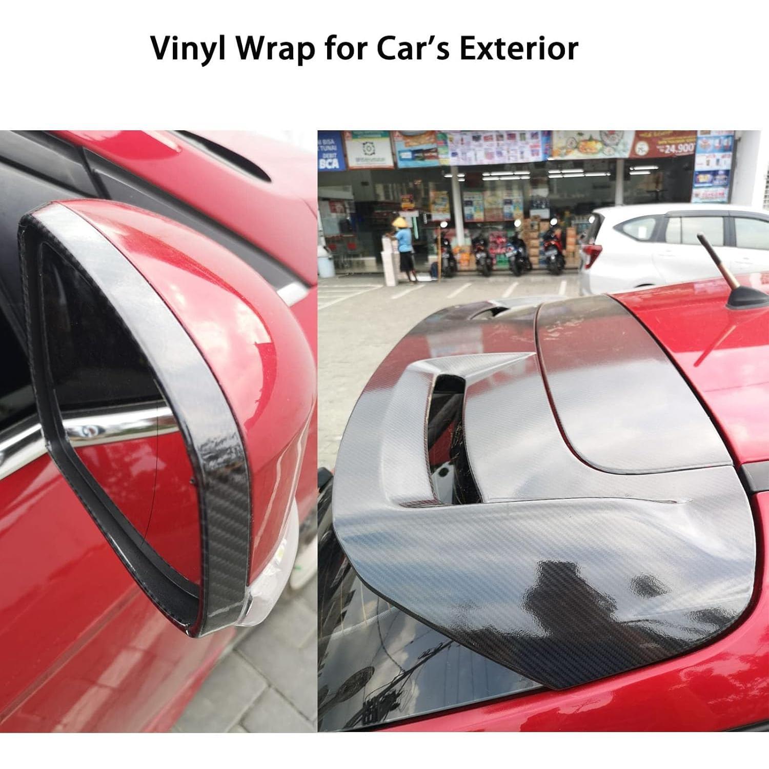 Carbon Fiber Vinyl Wrap for , Black High Gloss 6D Wrap Vinyl Film with Bubble Free Air Release DIY Sticker Decal Interior Exterior (1ft x 10ft) Carbon Fiber Vinyl Wrap for , Black High Gloss 6D Wrap Vinyl Film with Bubble Free Air Release DIY Sticker Decal Interior Exterior (1ft x 10ft)