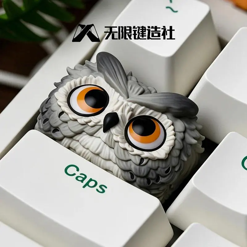 Cartoon Owl Unique Resin Keycap 1.5u Cute Original Replaceable Mechanical Keyboard Key Cap Single Esc Key Cap Surprise Gift
