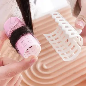 2pcs Self Grip Heatless Hair Curler Set, Dual Size Bangs Volume Rollers, No Heat Plastic Clips, DIY Styling Tool for Women Girls