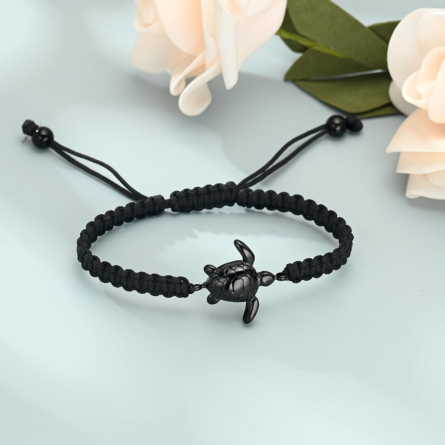 Cremation  Sea Turtle Urn Bracelet for Ashes for Women Men Memorial Adjustable Braided Ashes Bracelet