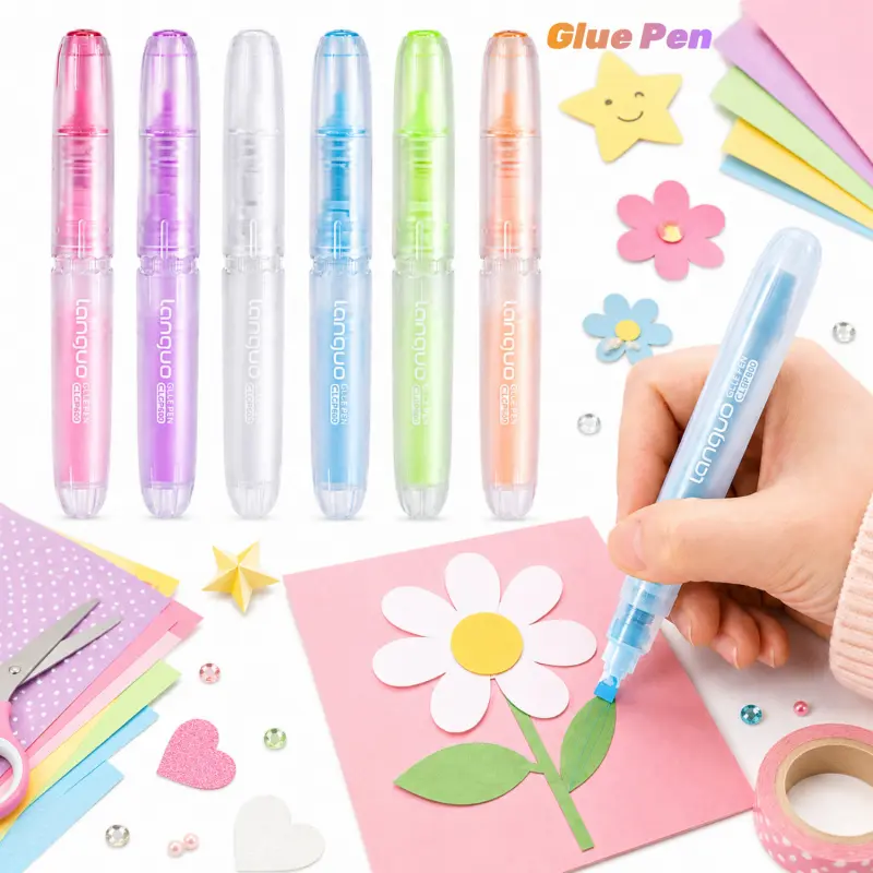 Liquid Glue Pen Set, Quick Drying Precision Glue Pens, Smooth Flow Color Spot Adhesive Pens for Scrapbooking, Paper Crafts, Greeting Cards and Handmade Stationery