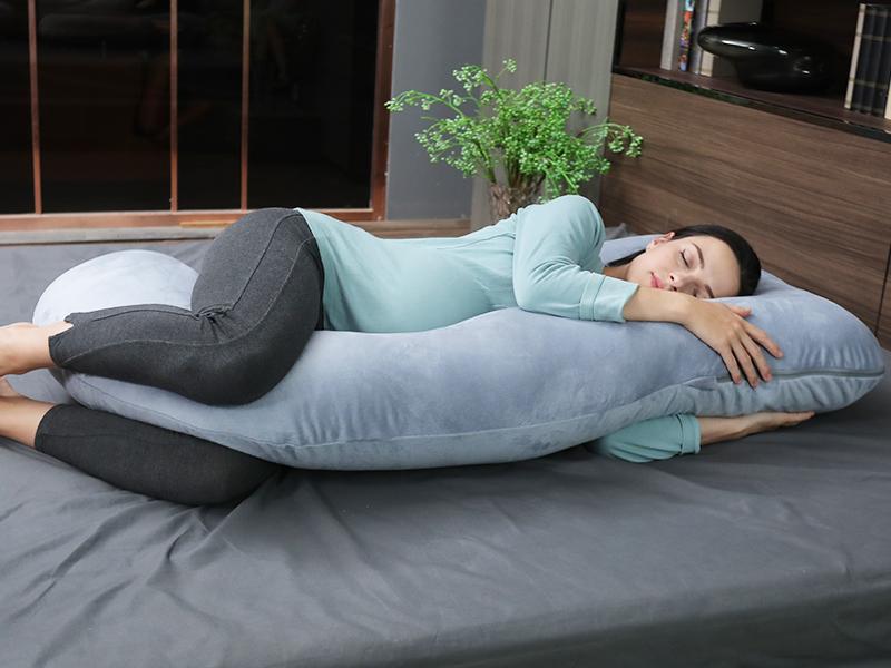 Pregnancy Pillows for Sleeping - U Full Body Maternity Pillow with Removable Cover - for Back, Legs, Belly, HIPS - 65 Inch - Grey