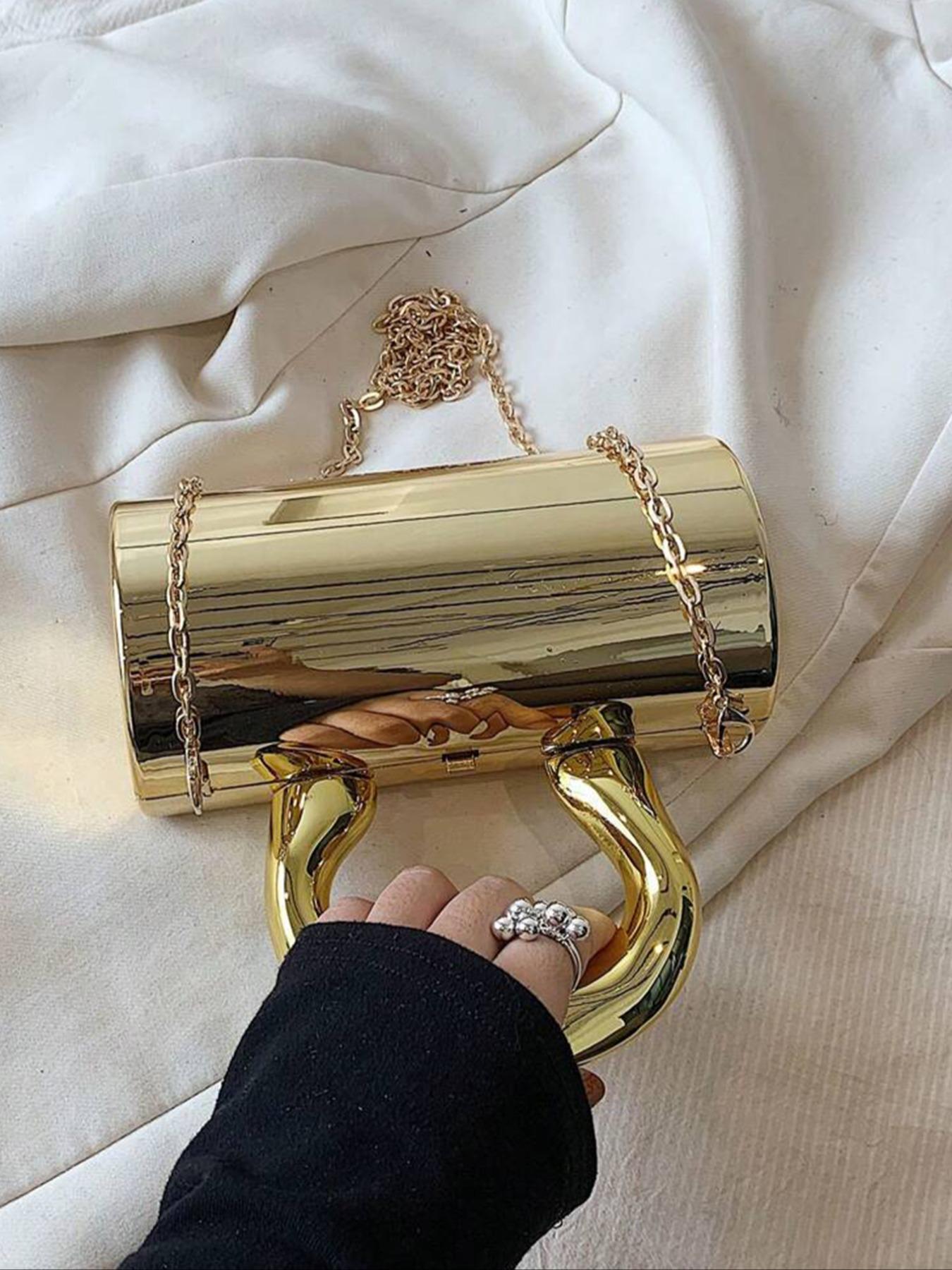 Women's Elegant Chain Strap Handbag, Exquisite Trendy Metallic-look Handbag, Fashionable Handbag for Daily Use, Daily Commuting Bag, Fashionable Evening Bag, Stylish Versatile Bag, Fashion Purses
