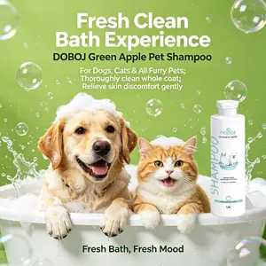 500ML Apple Essence Pet Shampoo, Universal for Dogs & Cats, Reduces Odor, Moisturizes Fur, Long-Lasting Scent, Single Item