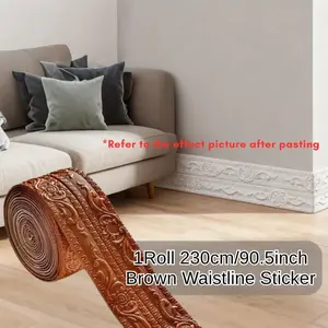 1PC 920cm/ 362in Flexible Wallpaper Border Wall Trim Line Skirting Border, Molding Peel and Stick 3D Wall EdgingFoam, Self-Adhesive Thickened Waistline Sticker, Home Edging Strip, Ceiling Decorative Strip, Home Decoration Accessories