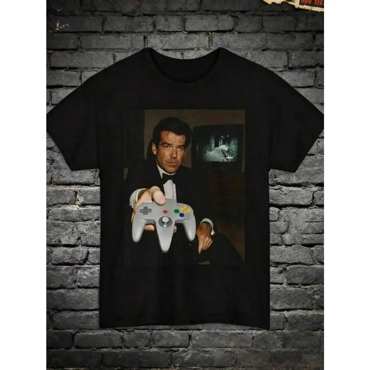 Cotton Men's T-Shirts, Retro Gaming T-Shirts, Vintage Video Game Shirts, N64, 007 James Bond, Play, Graphic T-Shirts, Fan Gifts, Casual Hip-Hop Fashion, Street Style Men's Clothing, Millennial Men's Crew Neck Short-Sleeved Tops