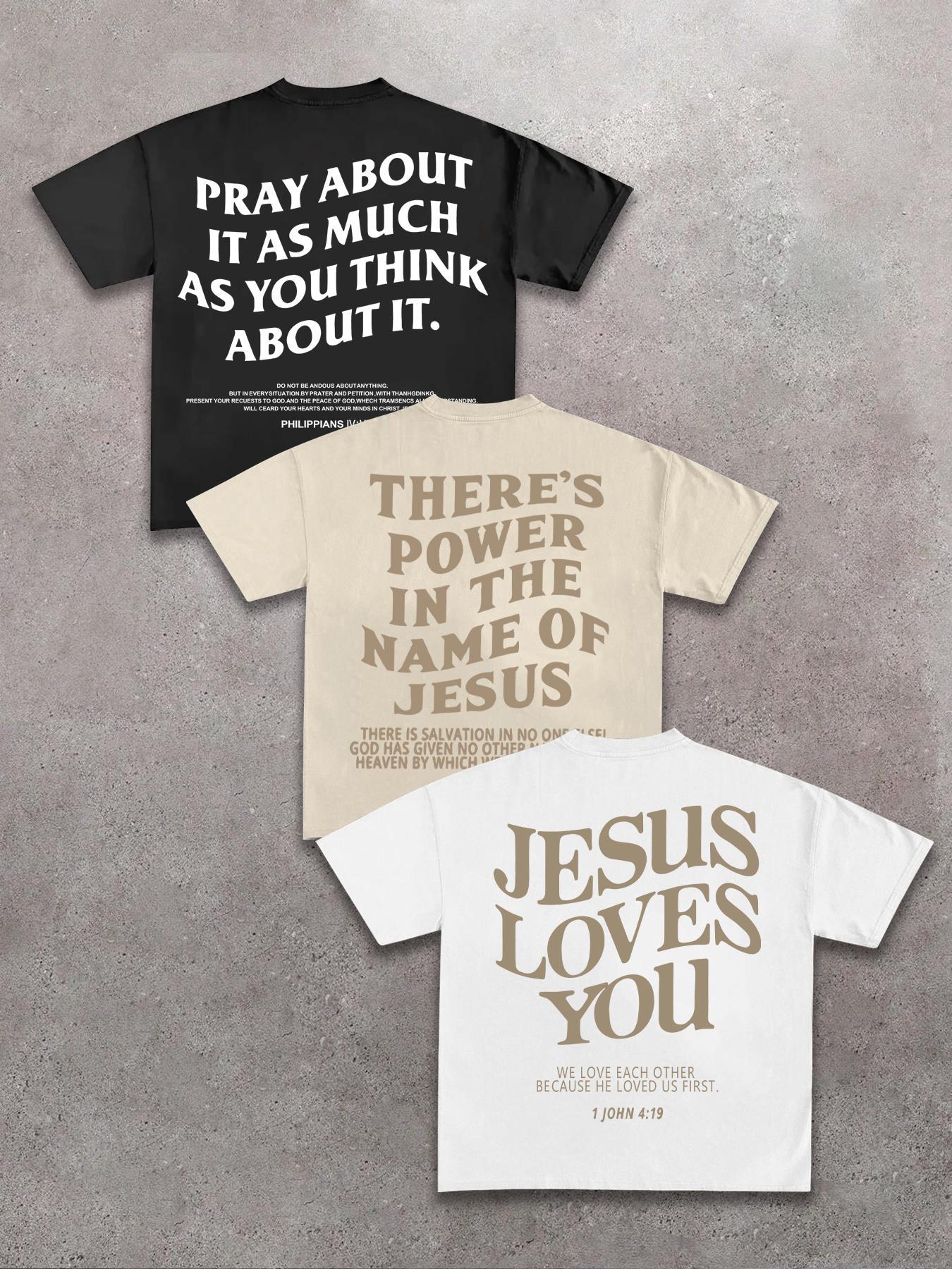 Men's Plain / Letter Print Round Neck Tee, Street Fashion Short Sleeve Crewneck T-shirt for Daily Wear, Casual Comfy Top for Summer, Casual Streetwear Top