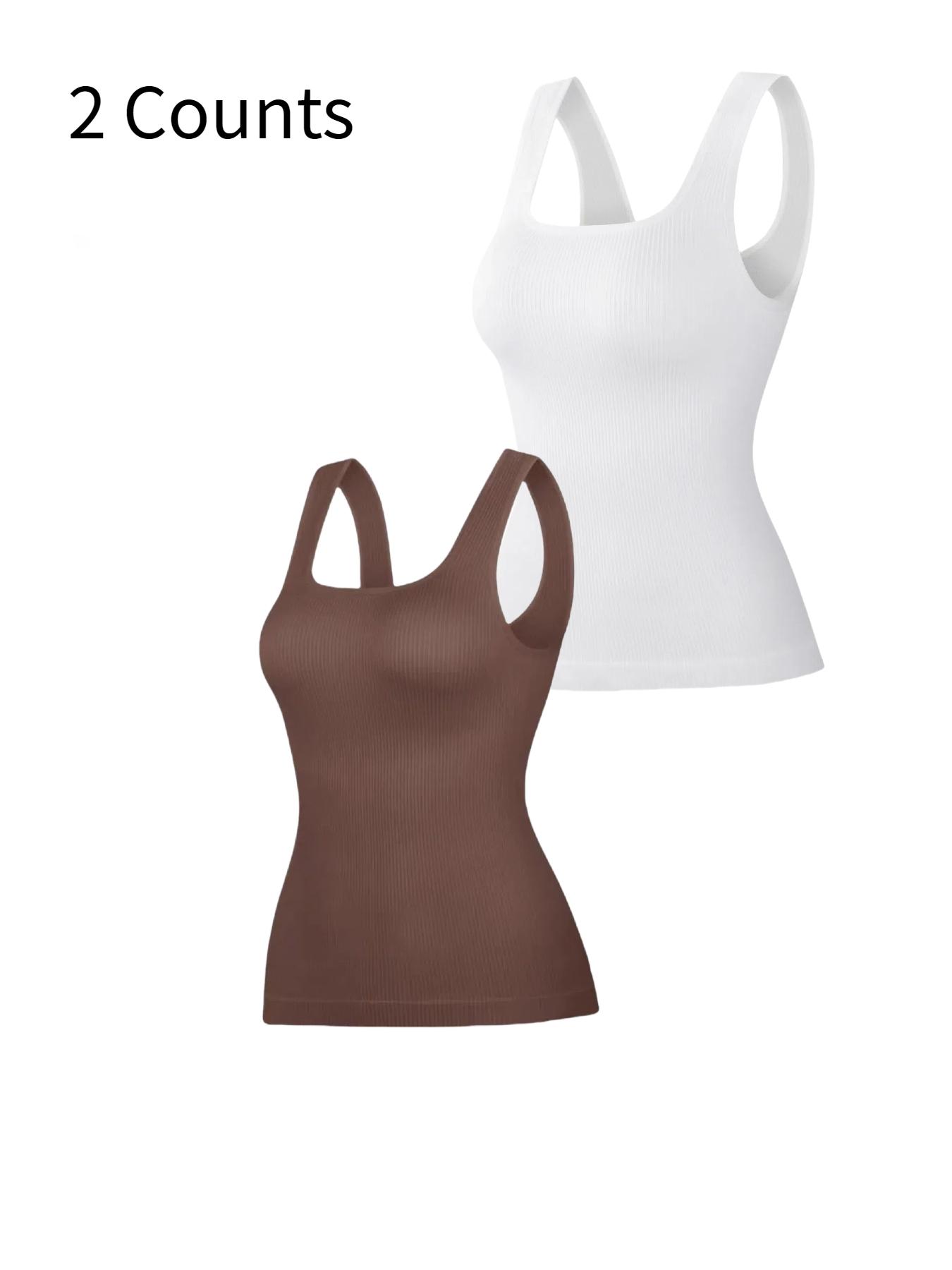 Women’s Tummy-Control Seamless Knitted Square-Neck Compression Tank Tops, Slimming Solid-Color Backless Body Shapewear for Black Friday, All Saints’ Day & Christmas, Underwear