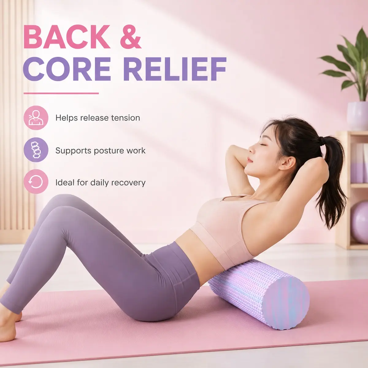 High-Density EVA Foam Half-Roller - 1 Piece Camouflage Fitness Balance Bar with Diamond Texture, Yoga Massage Stick, Soft Texture for Leg Stretching, Muscle Relaxation
