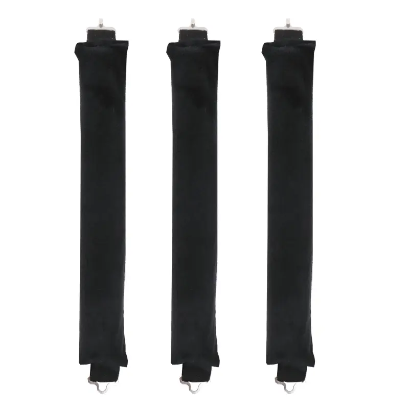 No Heat Curling Headband & Hair Rollers - Heatless Blowout Ribbon Set (3-Piece, Black)