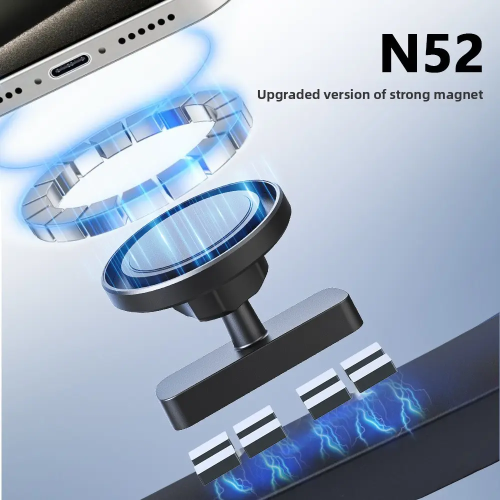New N52 Dual-Side Magnetic Phone Holder, Strong Magnet Mount for Golf Cart, Car, Truck & Desktop Use