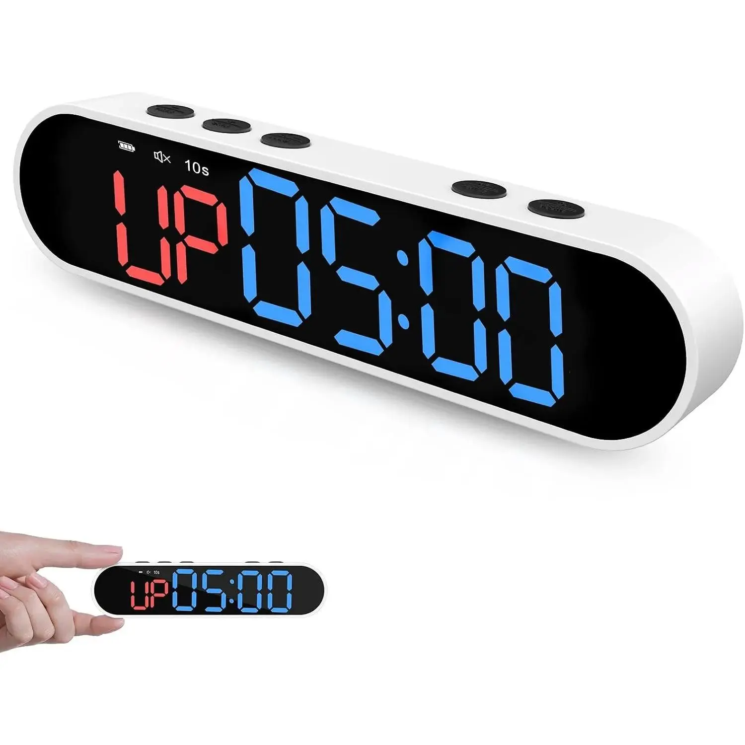 Compact Digital Workout Interval Timer - Portable Gym Clock with Strong Magnet, 50-Hour Powerful Battery, Countdown Mode, Count-Up & Stopwatch Functions for Home Gym, Fitness