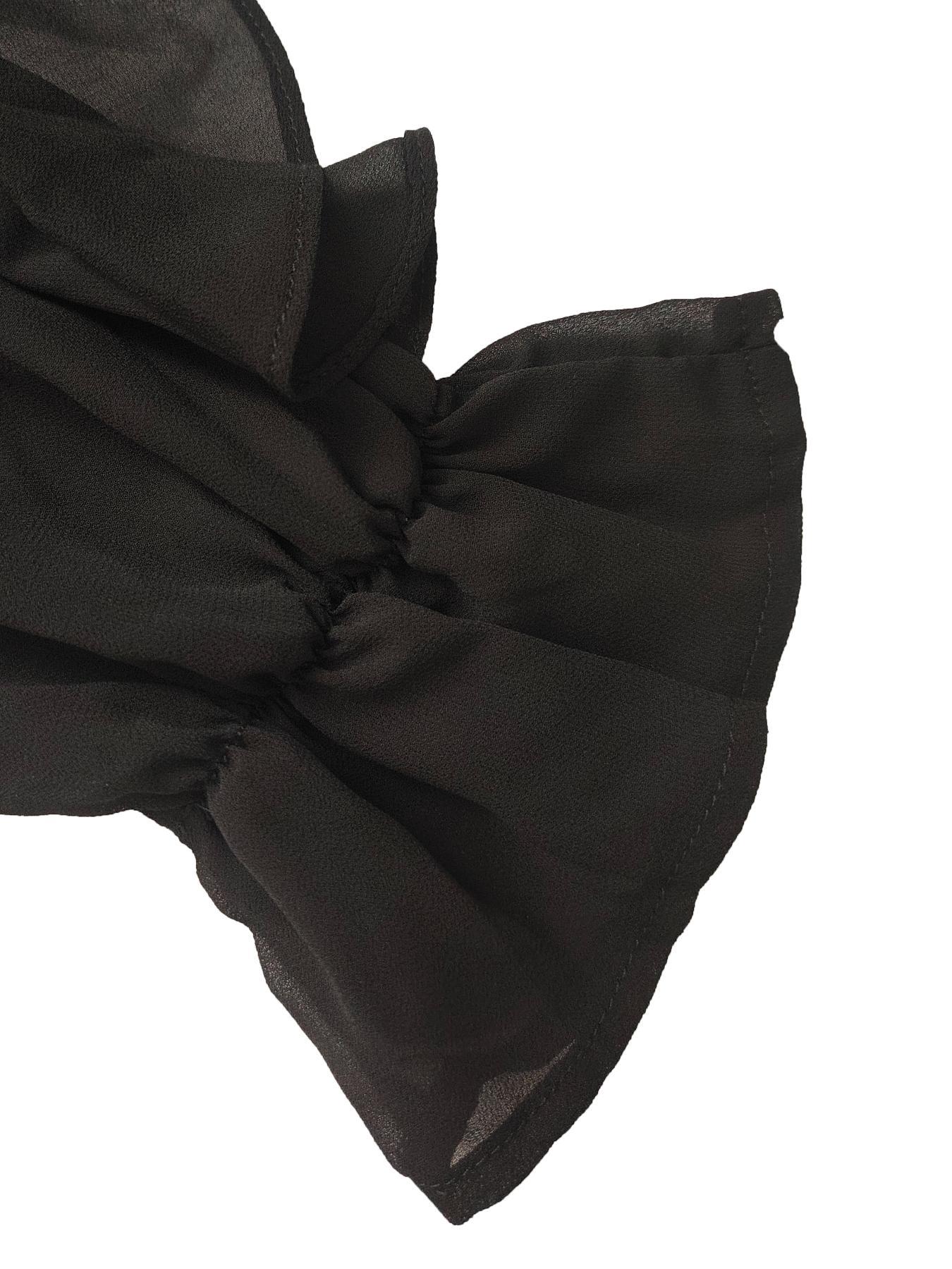 Women's Plain Ruffle Trim Button Front Blouse, Elegant Long Sleeve V Neck Top for Spring & Fall, Ladies Clothes for Daily Wear