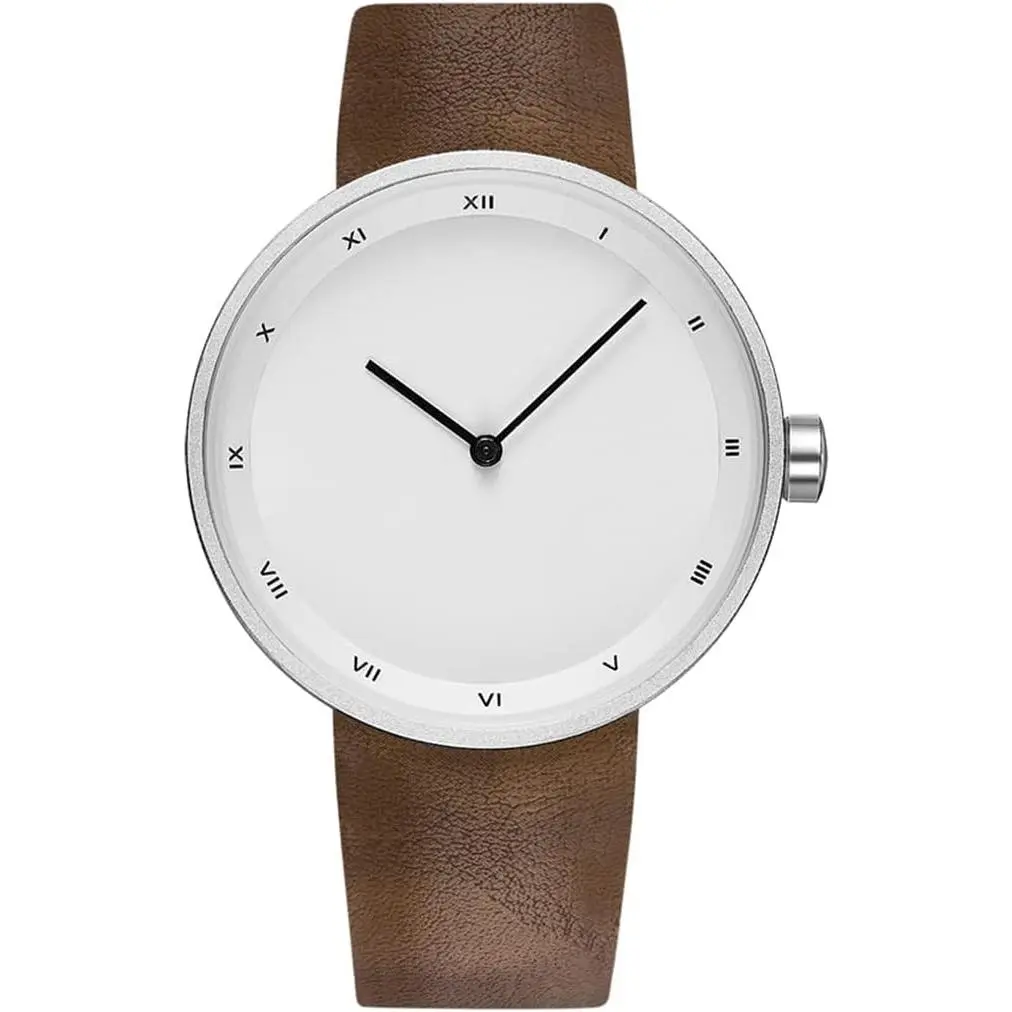 Mens Watches Ultra-Thin Minimalist  Fashion Simple Business Wrist Watch for Men Unisex Dress with Leather Band