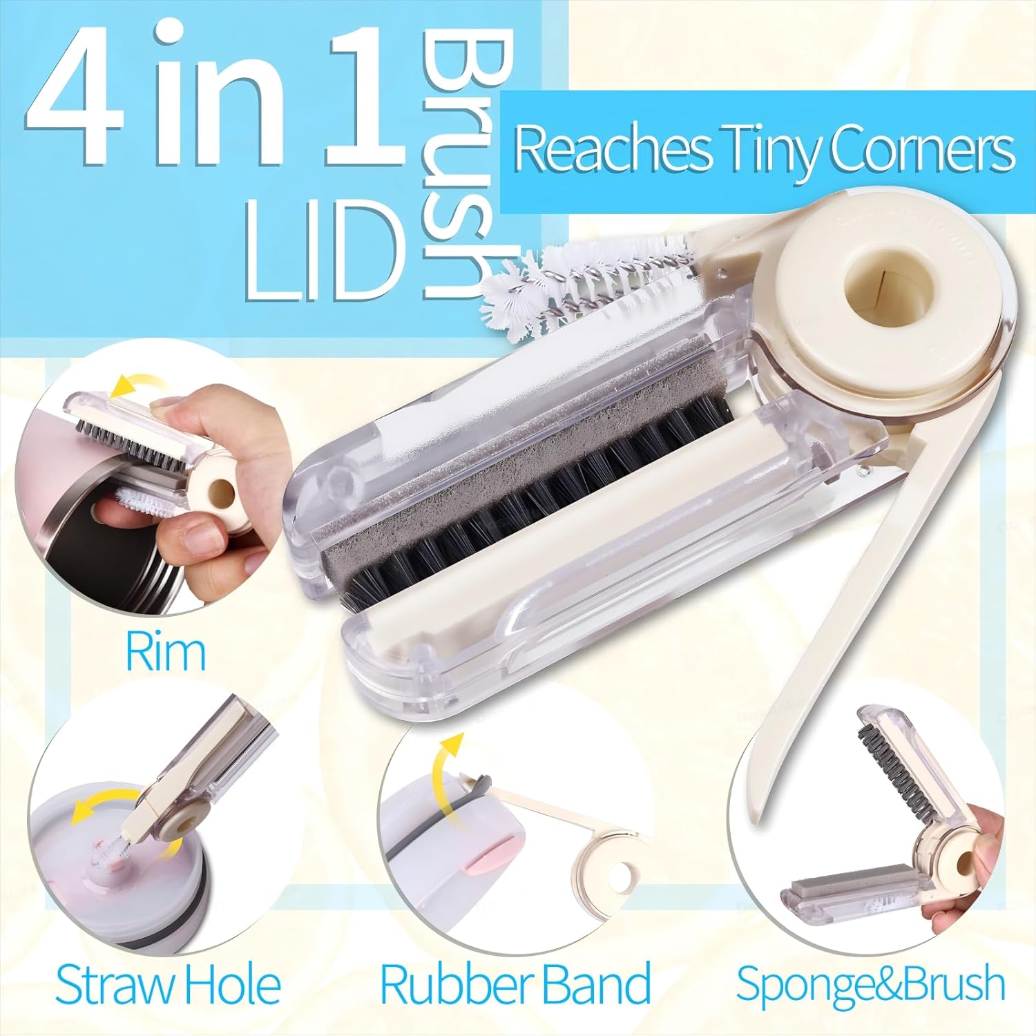 8 count Water Bottle Cleaner Brush - Multipurpose Cup Cleaner Kit with Long Nylon Straw Brush Long Handle  Bottles Cleaning for Tumbler,  Water Bottle,  Glass