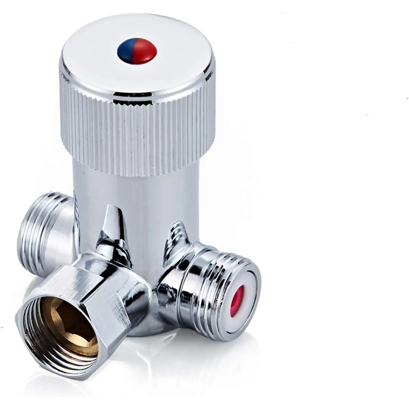 Solid Brass DN15 1/2" Hot and Cold Water Mixing Valve for Shower | Check Valve,Temperature Adjustable Faucet Water Mixer Valve,for Touchless Sensor Faucet,Bathroom,Bath,Sink,RV,,Kitchen
