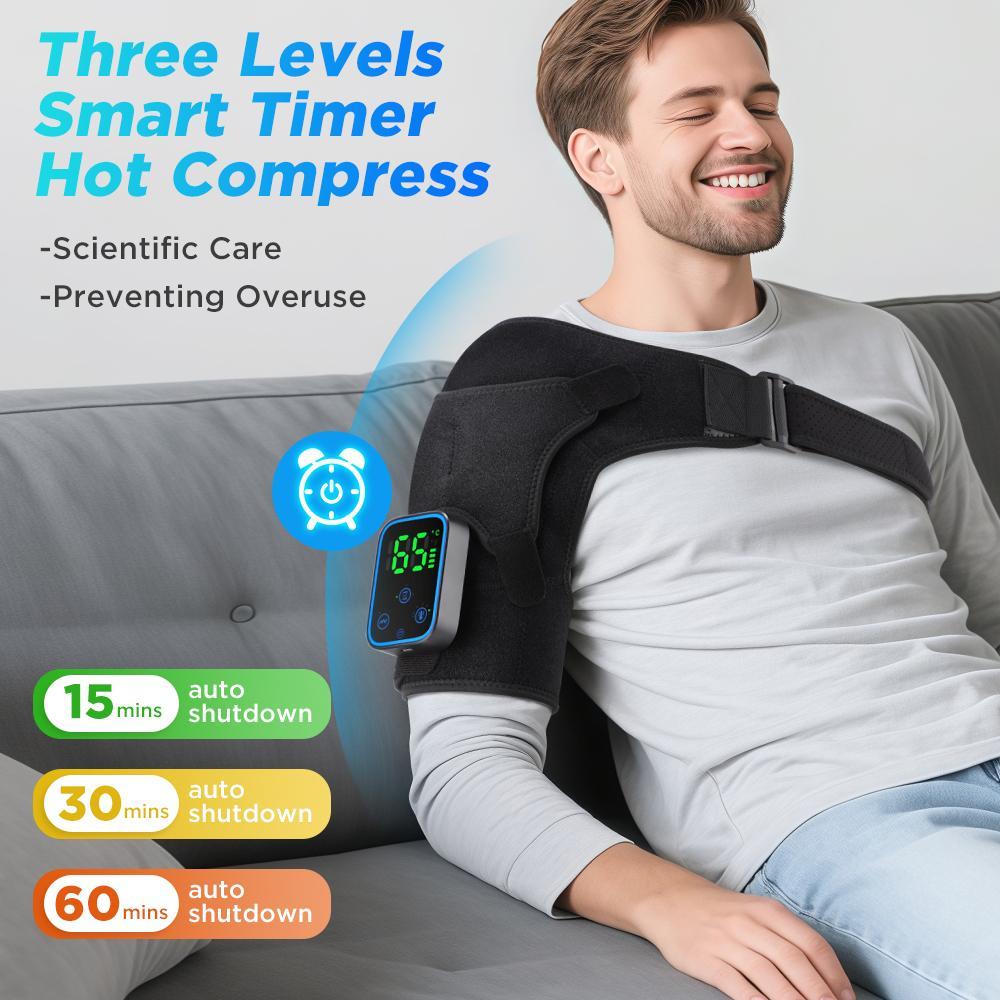 Heated Shoulder Massager, Phone-control 7 Heat Settings, 3 Vibration Intensity Modes, 3 Timer Shoulder Heating Pad For Sports Frozen-Shoulder Ideal Chrismas Gift,Heating Pad, Portable Heating Pad