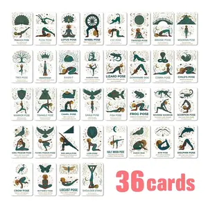 Portable 36-Pose Yoga Flashcards – A beginner's guide and home fitness reference set; an ideal gift for close friends