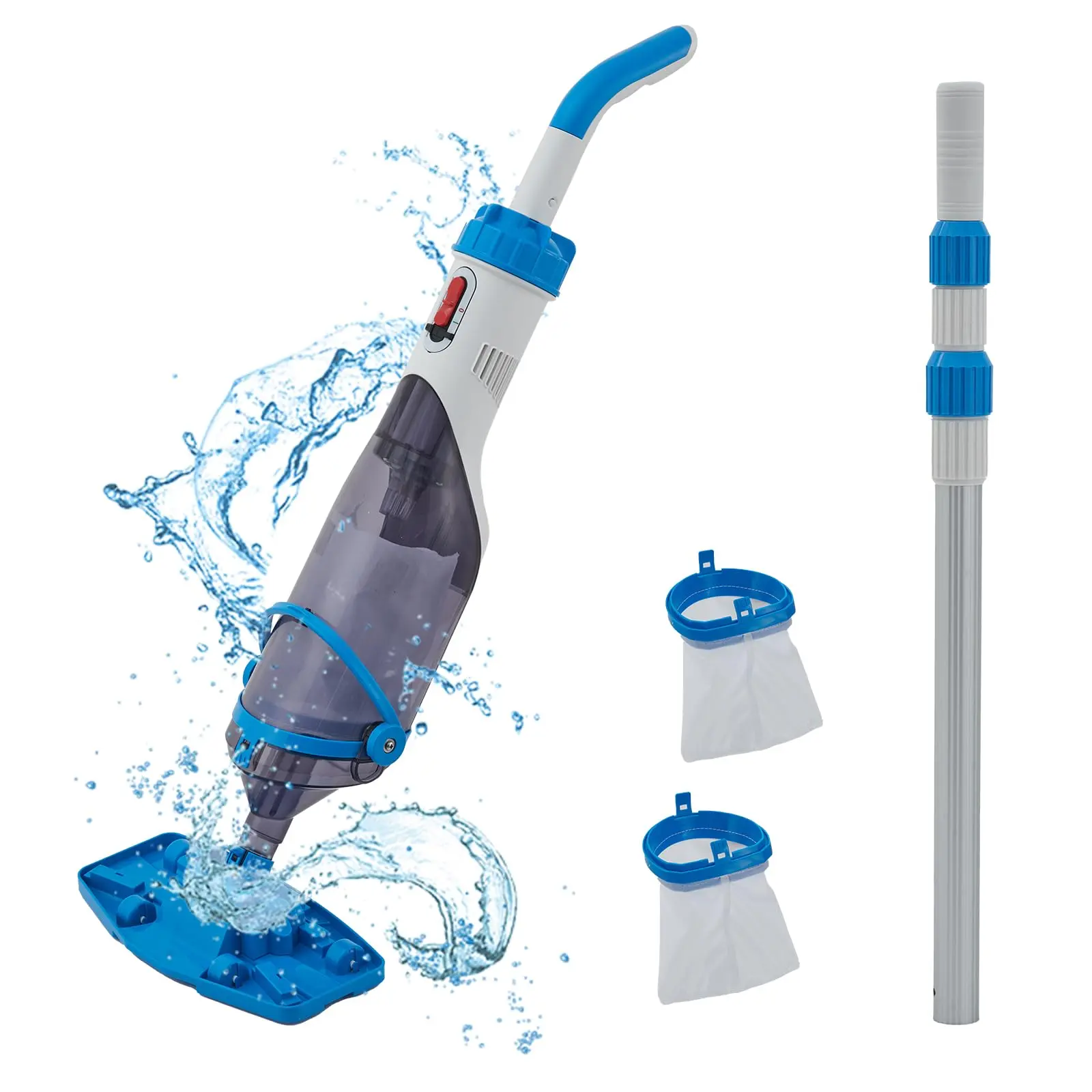 Garvee Cordless Handheld Swimming Pool Cleaner, Pool Equipment with Telescopic Pole, 19.8 GPM Powerful Suction, 60 Min Runtime, Dual-Filter System for Hot Tubs & Spas