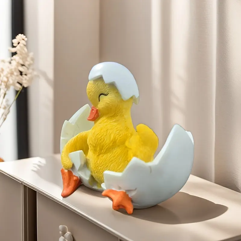 Collectible Figurines ,Charming Resin Duck and Egg Ornament -Rustic Farmhouse Style, Perfect for Wedding Blessings, Easter Decor, and Cozy Home Accents