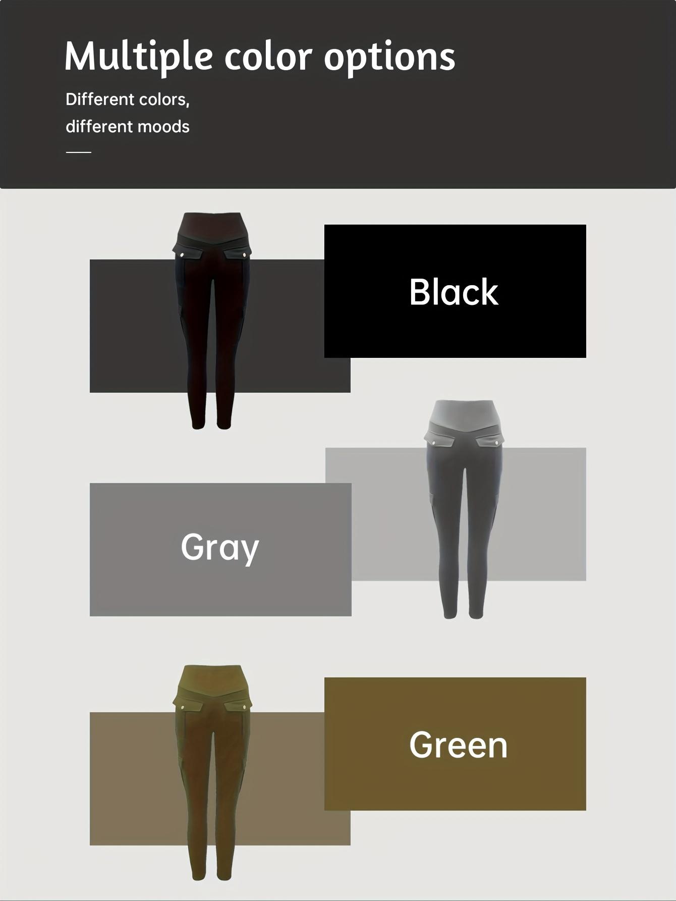 New3pcs Women's High-Waisted Yoga Pants with Hip Lift & Pockets - 90% Polyester 10% Elastane Stretchy Workout Leggings, Solid Color Extra-Long Tights for Running, Exercise, Gym - All-Season Comfort, Versatile Activewear |               Sleek Appearance |