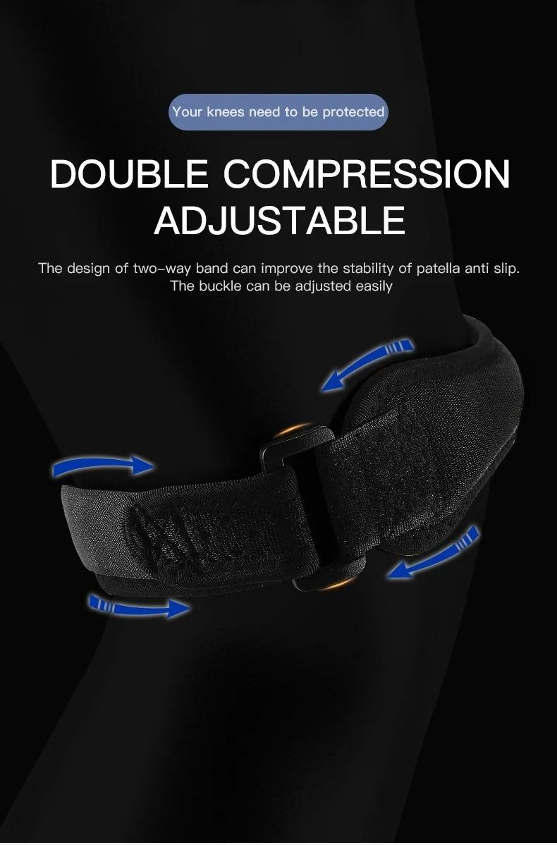 1 Piece Knee Patellar Tendon Knee Support Strape Brace Adjustable Shock Absorption Compression Knee Pad Sleeve for Basketball
