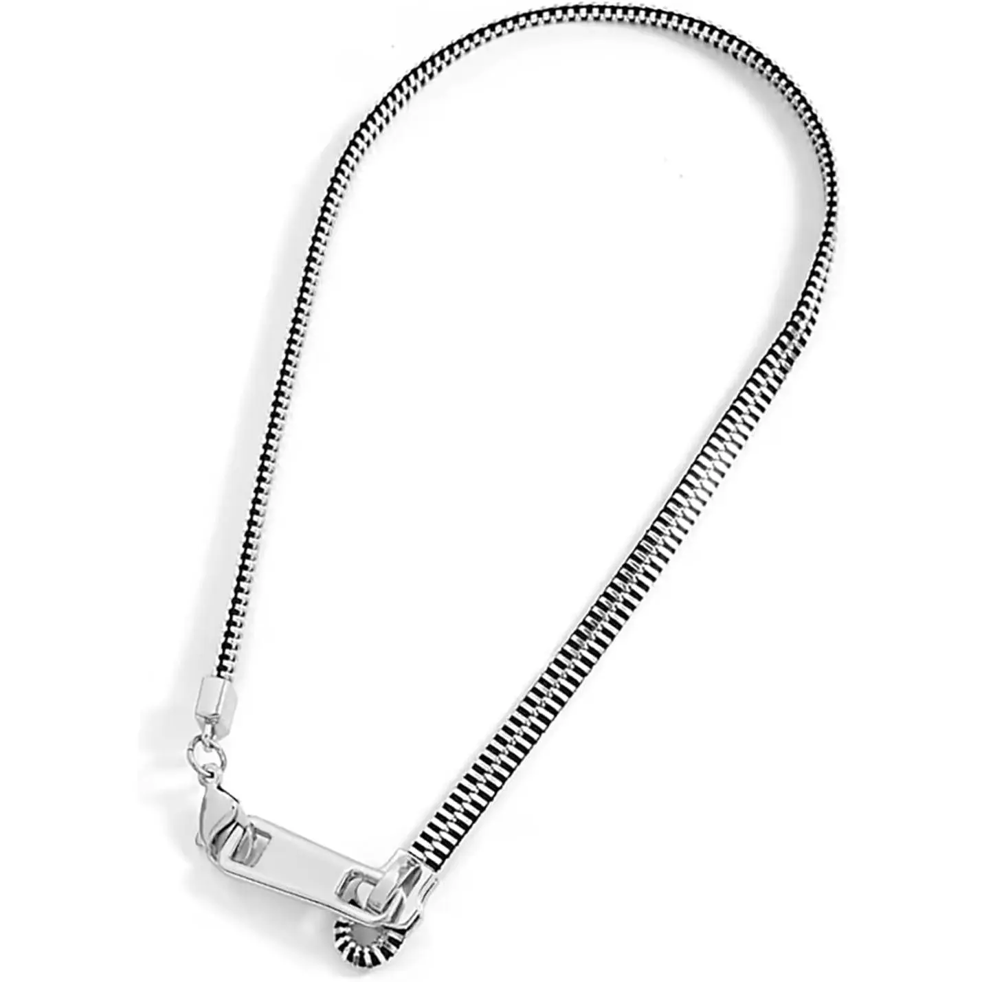 Zipper Choker Necklace Chunky   Statement Y2K Edgy Necklace | Gothic Punk Trendy  for Women Men