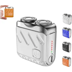 Men's Shaver Mini Electric Explosive Shaver, Portable Rotary Dual Ring Electric Shavers,  New Upgrade Pocket Razor, Waterproof,Magnetic Blade, with LED Power Display   Gifts For Men Dad Birthday  Fathers Day Presents