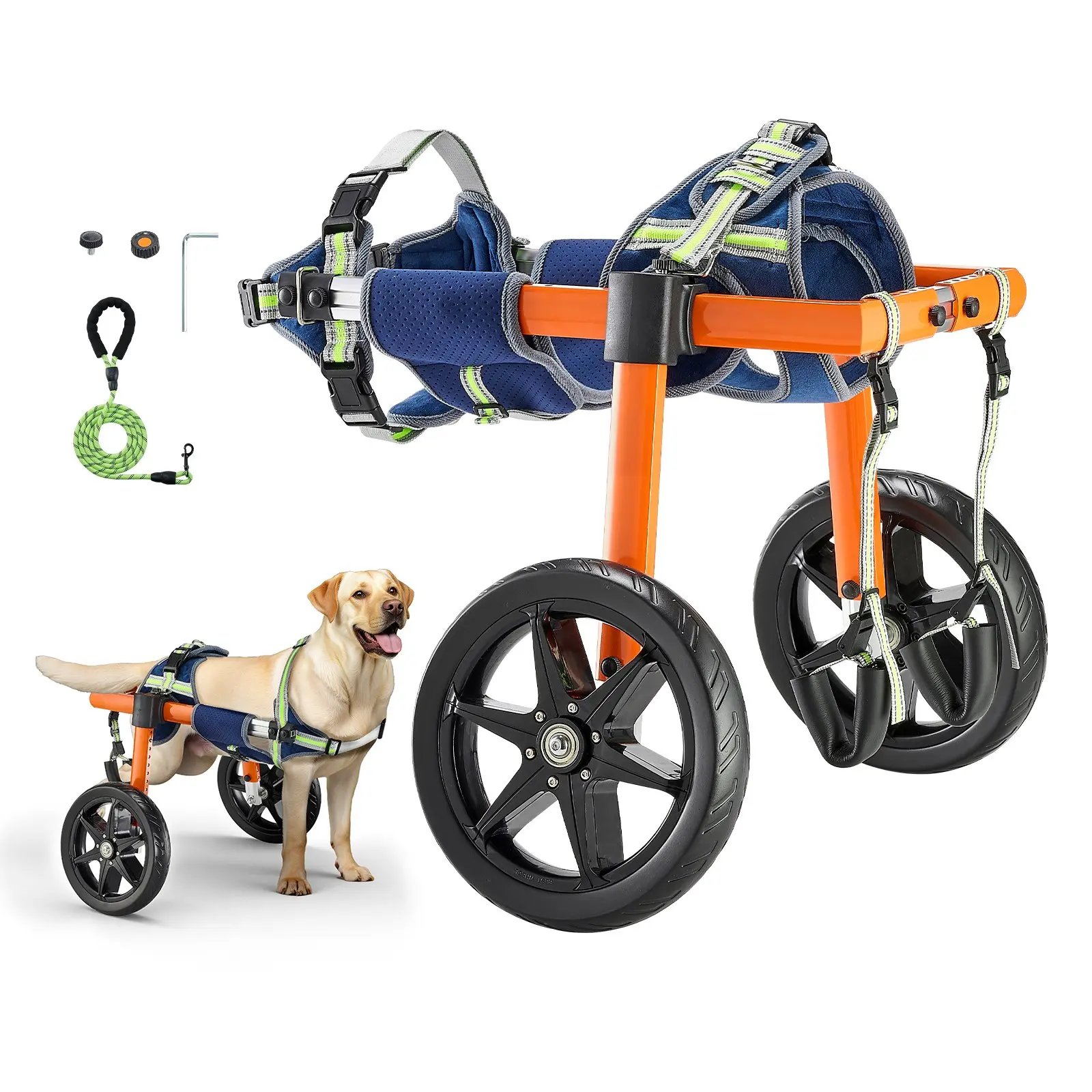 VEVOR Dog Wheelchair for Back Legs, Lightweight 2 Wheels Pet Wheelchair, Height, Width Length Adjustable, Dog Cart with Shock-Absorbing Wheels, for Injured, Disabled Dogs 35-48 lbs, Medium