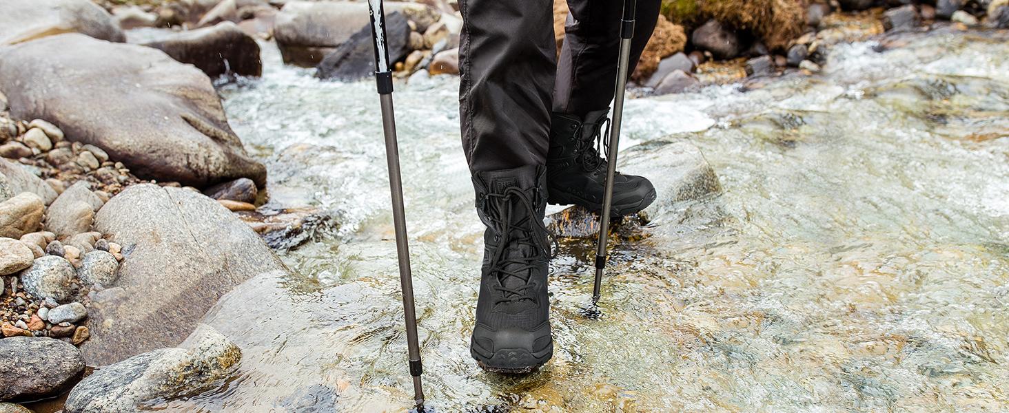 FREE SOLDIER Men's Military Tactical Boots Waterproof Hiking Work Boots Durable Combat Boots