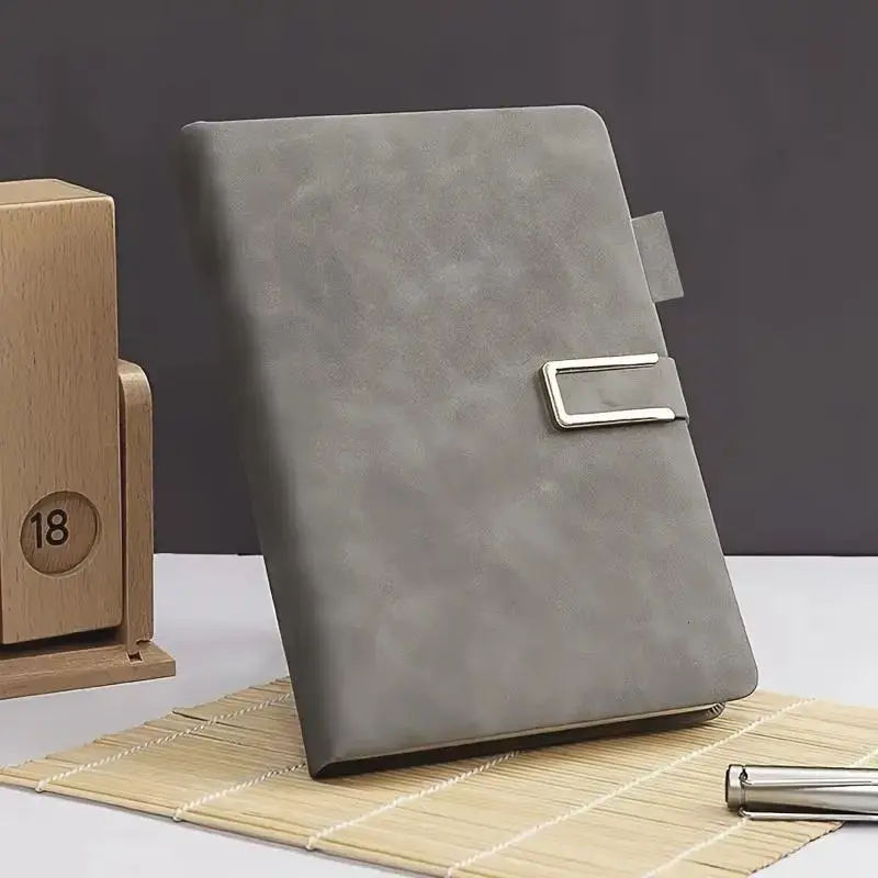 A5 100 Sheets 200-Page Retro Minimalist Notebook with Pen Holder, Ideal for Business Office, Student Campus, Graduation Gift, Stationery Set