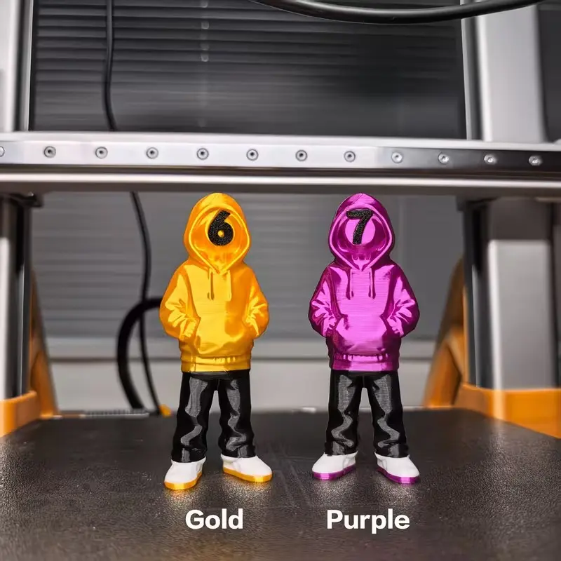 3D Printed Decorative Number 6 and 7 Figures, Blue, Elegant Standing Home Decoration Ornaments