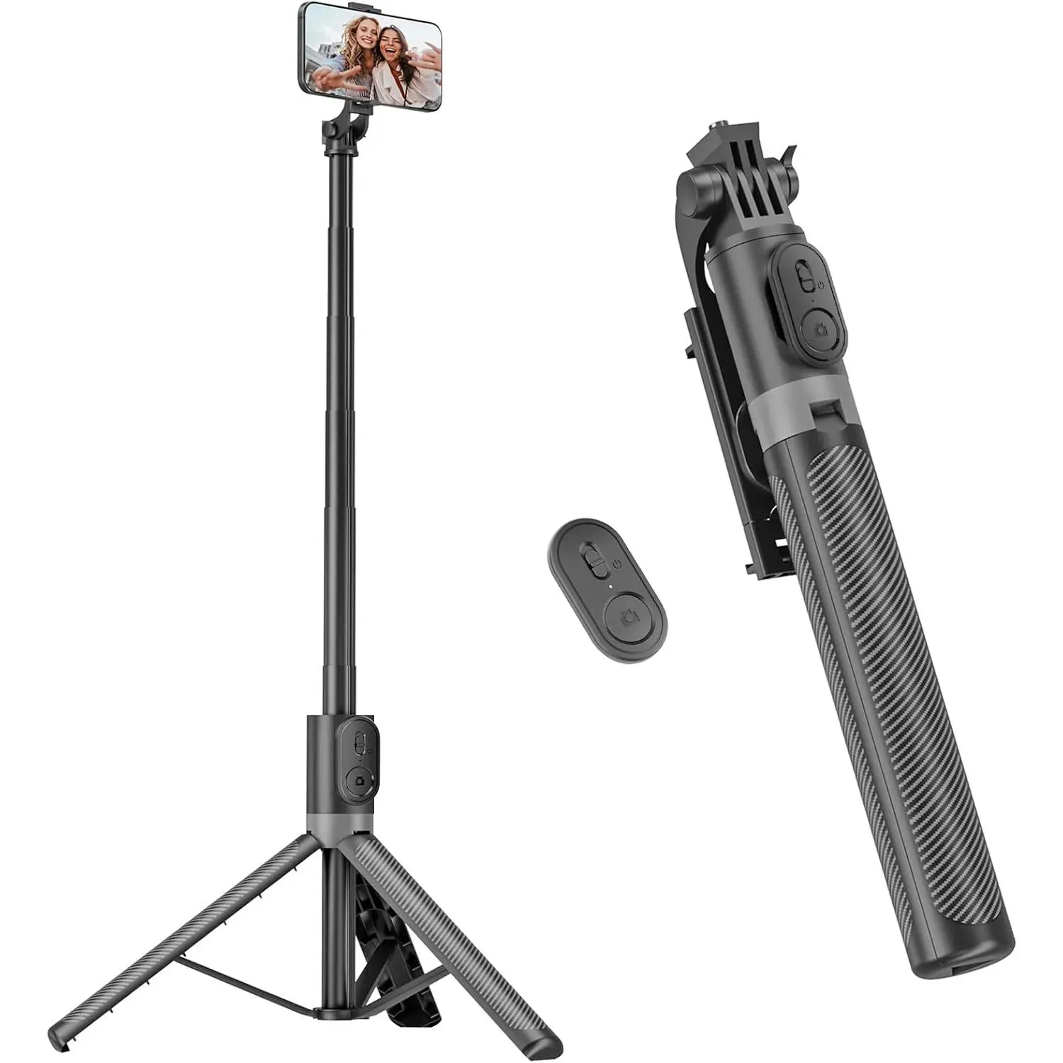 71” Phone Tripod & Selfie Stick, Portable  in  Extendable Cell Phone Tripod Stand, with  Remote Control for //Android/Camera